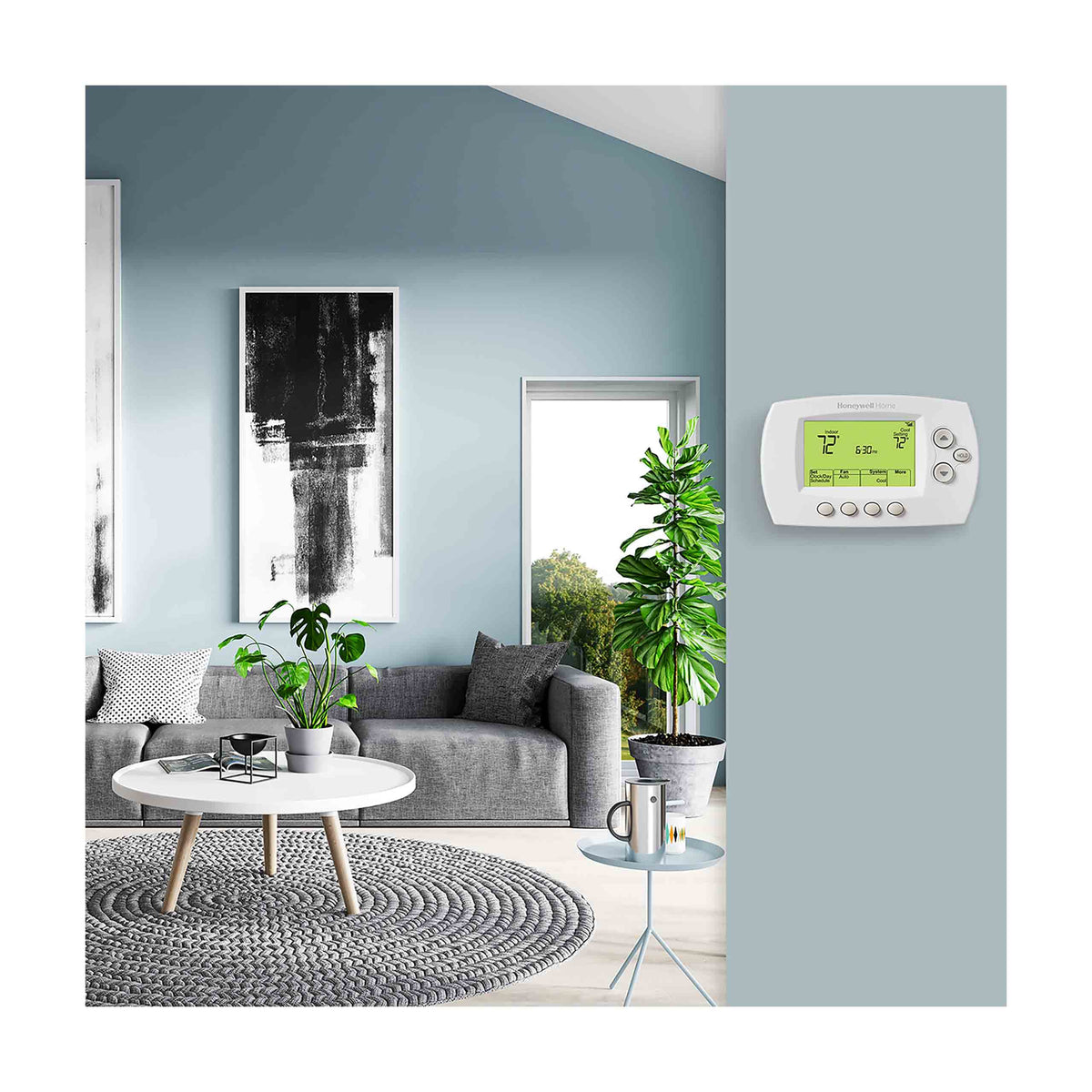 RTH6580WF Thermostat installed on wall