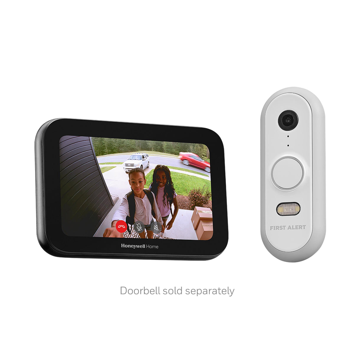 Honeywell Home ElitePRO™ S1200 Smart Thermostat with VX1 Video Doorbell - Black - Front view