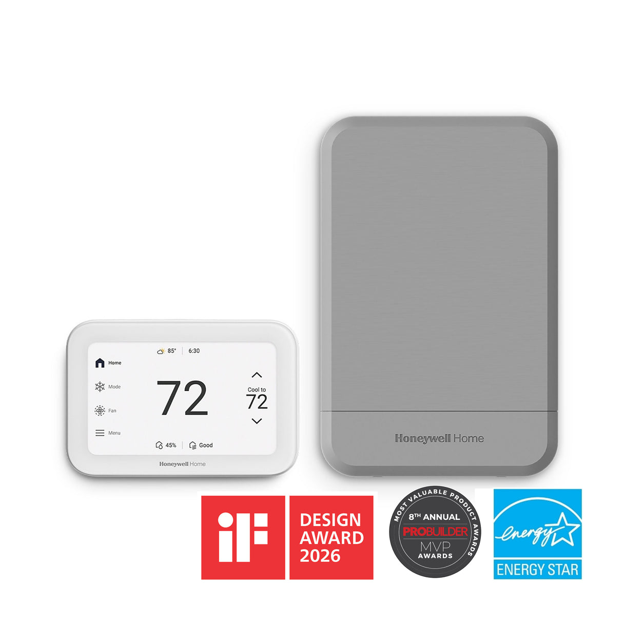 F Design Award, ProBuilder MVP Award, Honeywell Home ElitePRO Smart Thermostat, White, Sensor