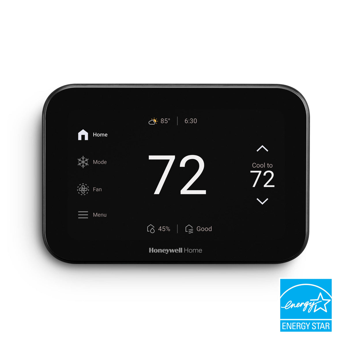 Front View S1200 ElitePRO Black Thermostat with Energy Star
