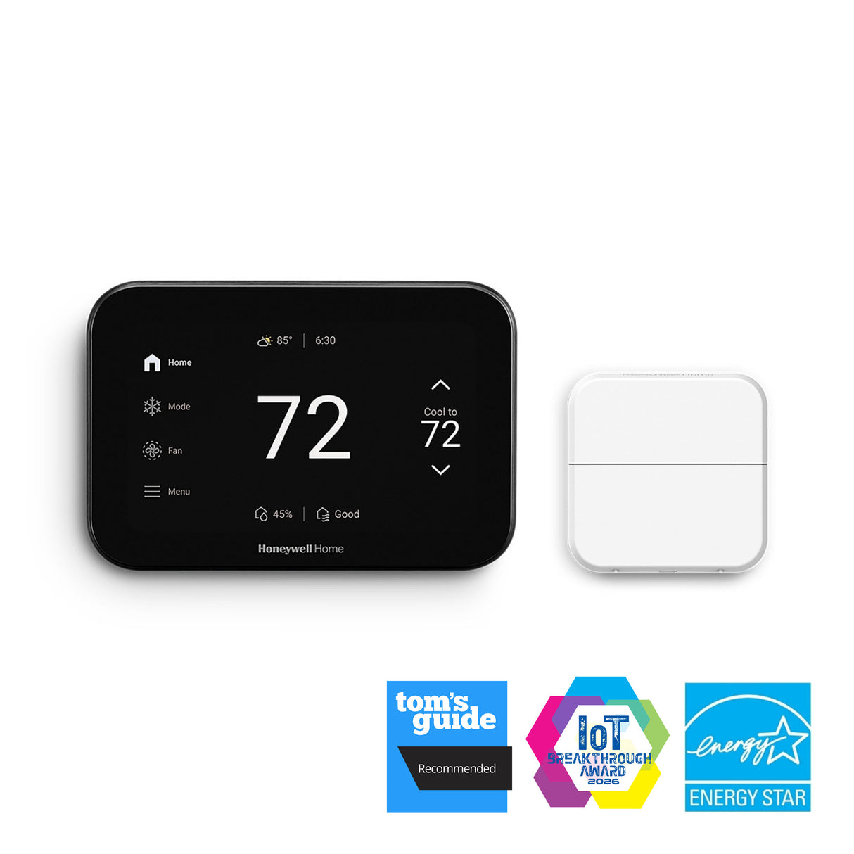 Honeywell Home X8S Black with wall sensor Wins Tom’s Guide and IoT Breakthrough Award