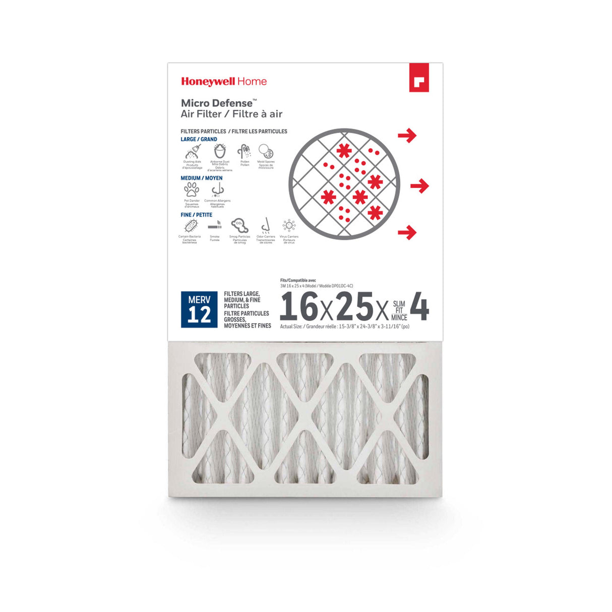 MERV 12 slim fit Air Filter Front View