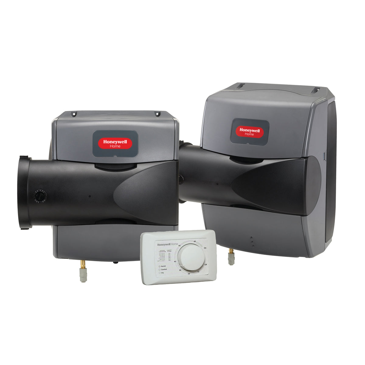 Honeywell Home HE100 and HE150 humidifiers and H8908 humidity control