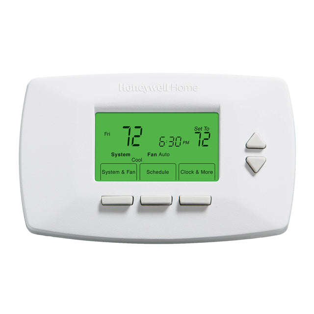 ProdImg;RTH7400;RTH7400D-c8-6.jpg;RTH7400D 5-2  day programmable thermostat - Front view