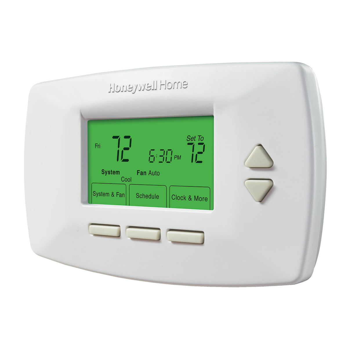 RTH7400D 5-2  day programmable thermostat - side view