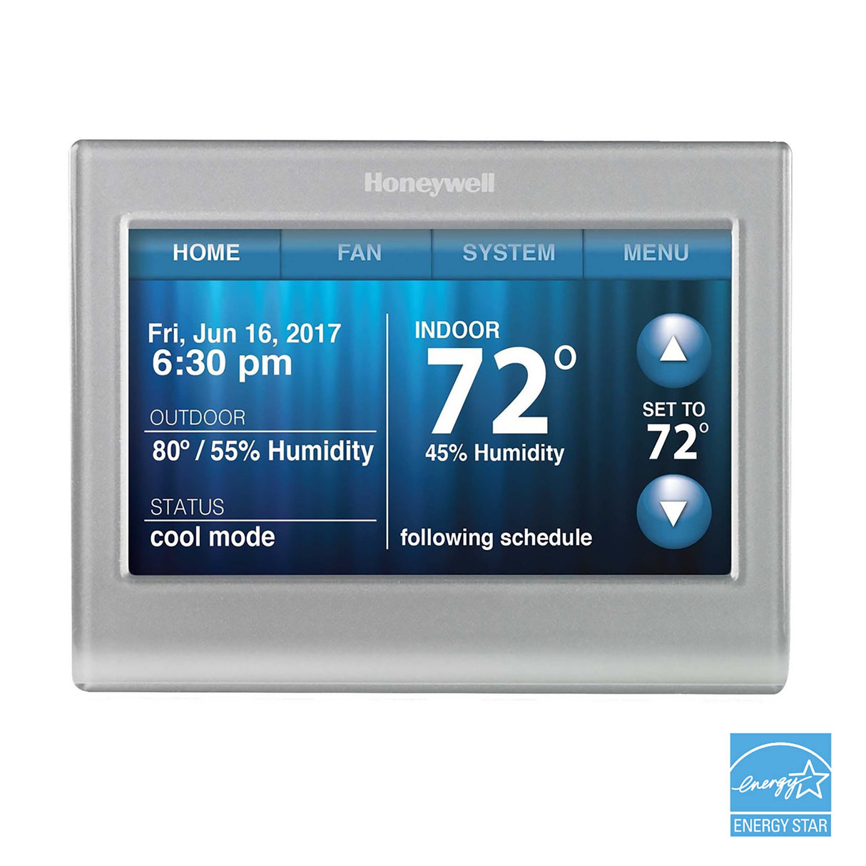 WiFi Programmable Color Touchscreen Thermostat with Energy Star Logo