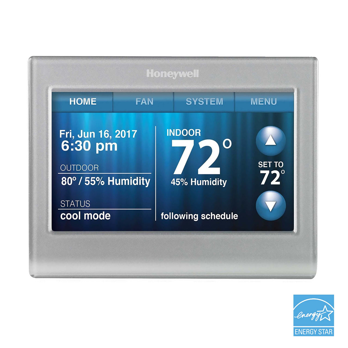 WiFi Programmable Color Touchscreen Thermostat with Energy Star Logo