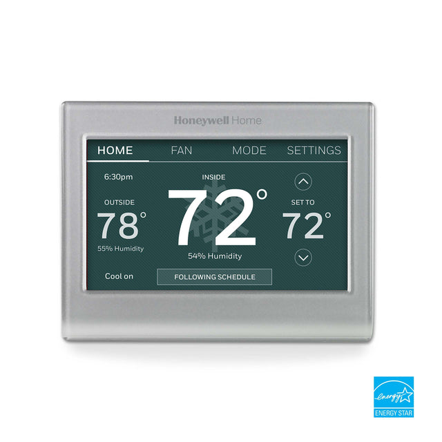 ProdImg;RTH9585WF;RTH9585WF1004-c14-6.jpg;WiFi Smart Color Thermostat with Energy Star logo
