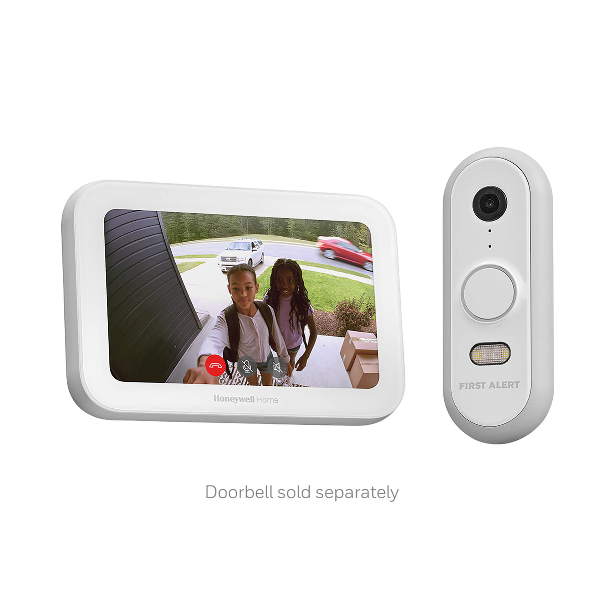 Honeywell Home ElitePRO™ S1200 Smart Thermostat with VX1 Video Doorbell - White  - Front view