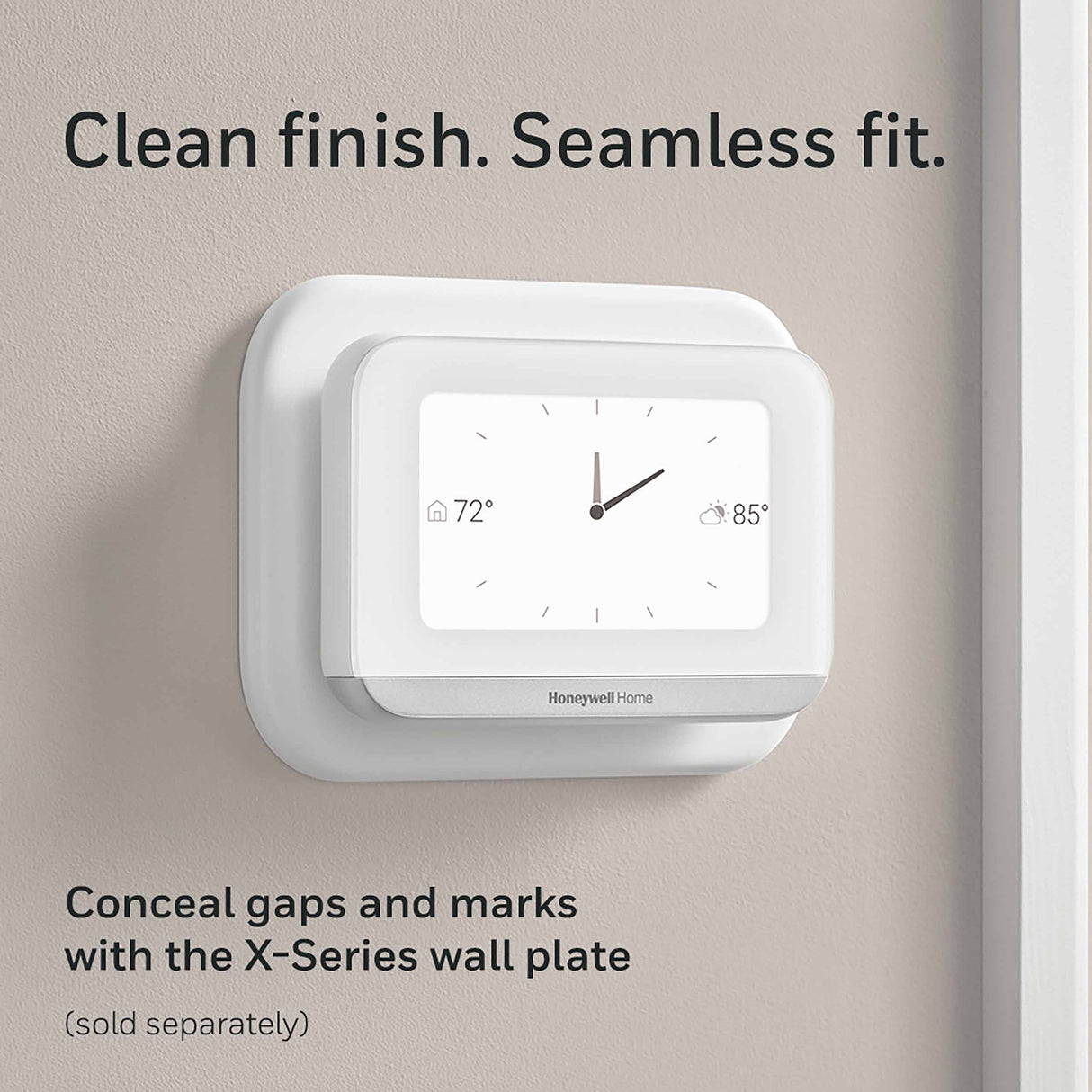 White X7S thermostat with white wall plate to cover old marks