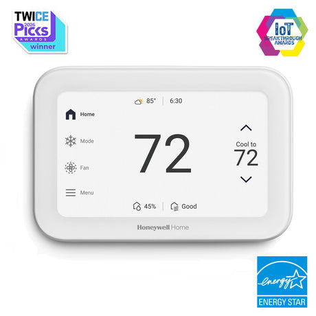X8S smart thermostat white with Awards IOT 2026 Twice Pick and Energy Star certification
