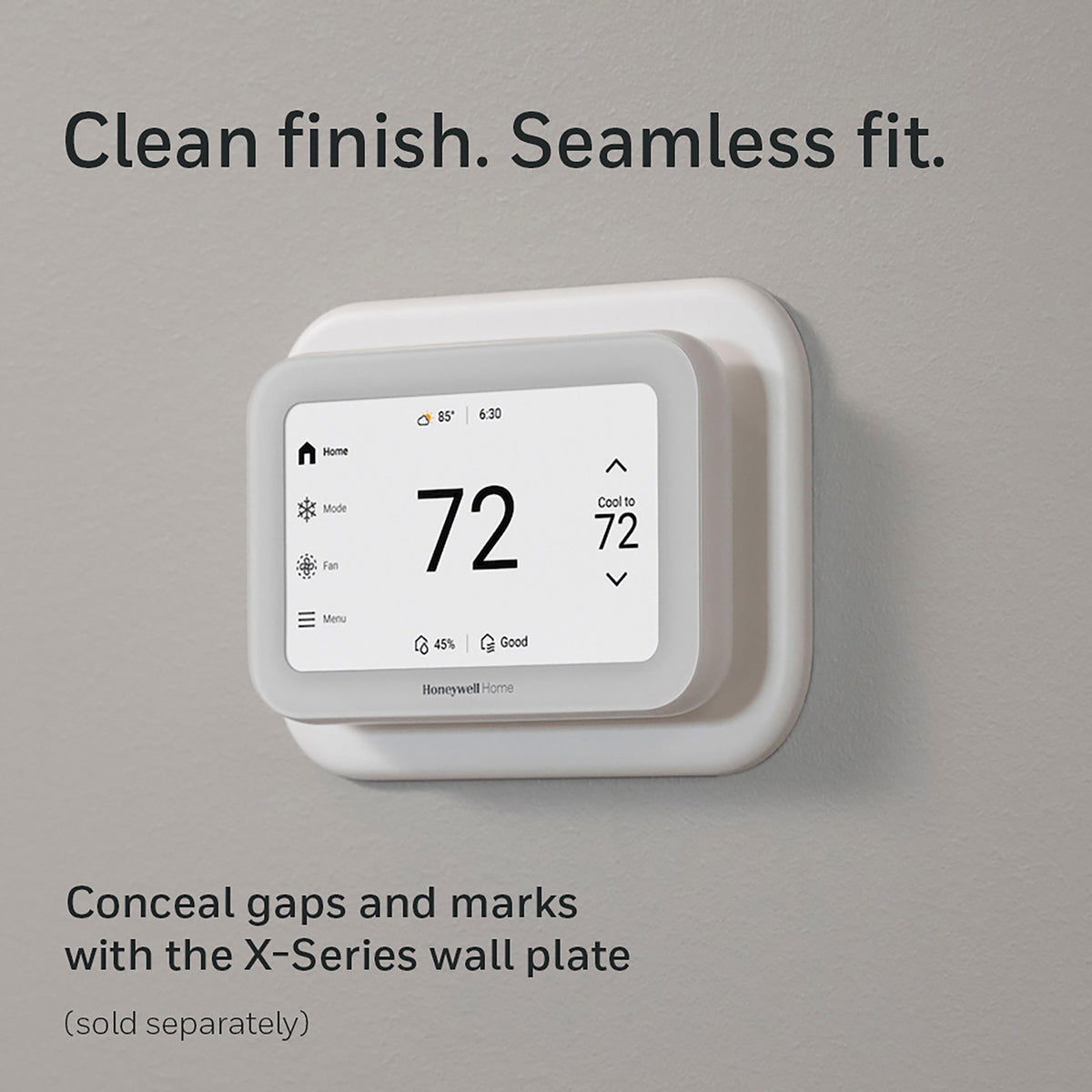 White X8S thermostat with white cover place to cover old marks
