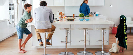 Family in kitchen